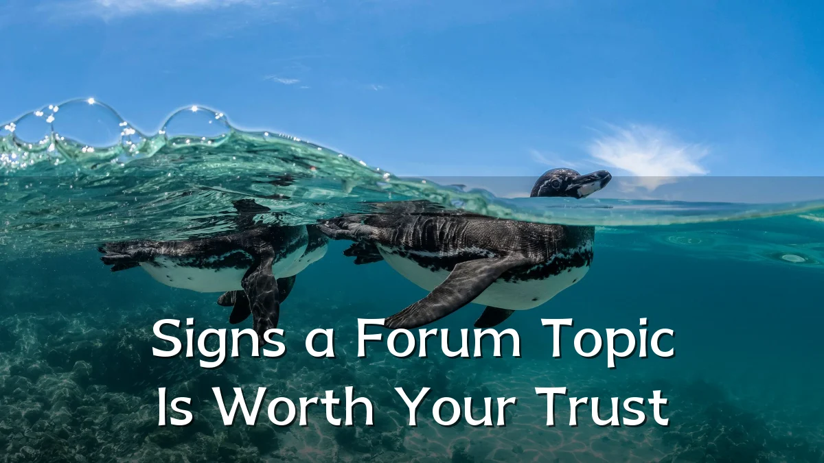 Signs a Forum Topic Is Worth Your Trust